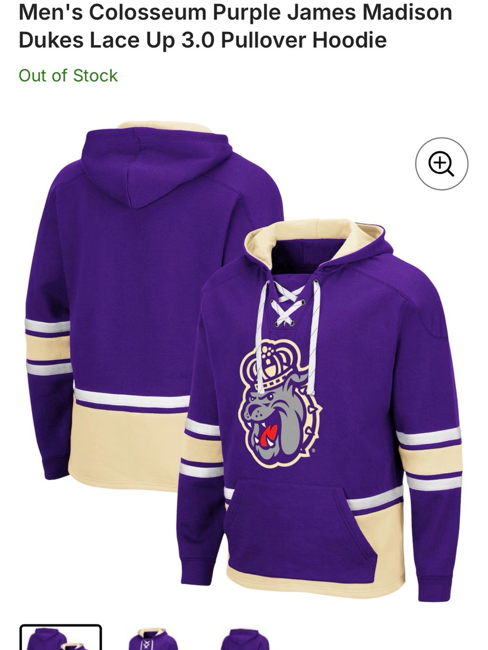 Colosseum Men's Purple and Cream Lace-Up Pullover Hoodie